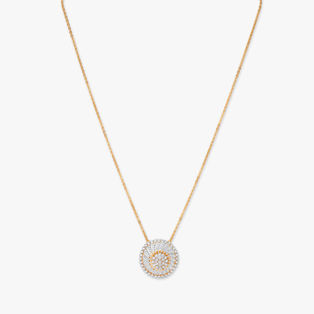 Spiral Bloom Diamond Pendant with Chain