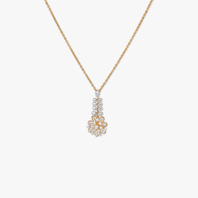 Blooming Stem Diamond Pendant with Chain