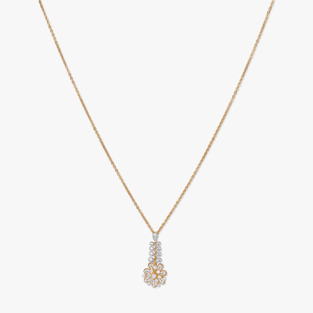 Blooming Stem Diamond Pendant with Chain