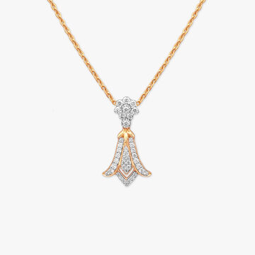 Graceful Blossom Diamond Pendant with Chain