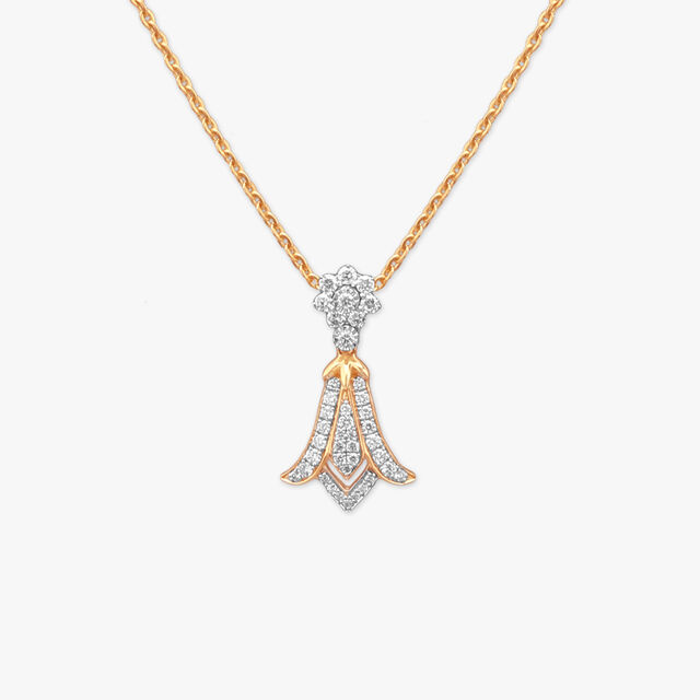 Graceful Blossom Diamond Pendant with Chain