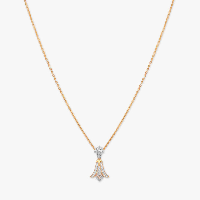 Graceful Blossom Diamond Pendant with Chain