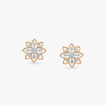 Regal Blossom Diamond Stud Earrings