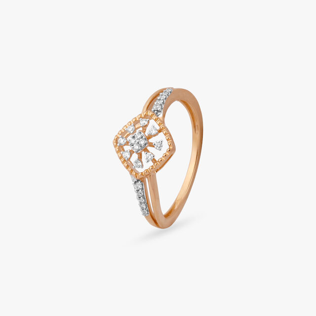 Sunburst Frame Diamond Ring