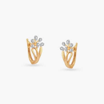 Floral Drift Diamond Hoop Earrings