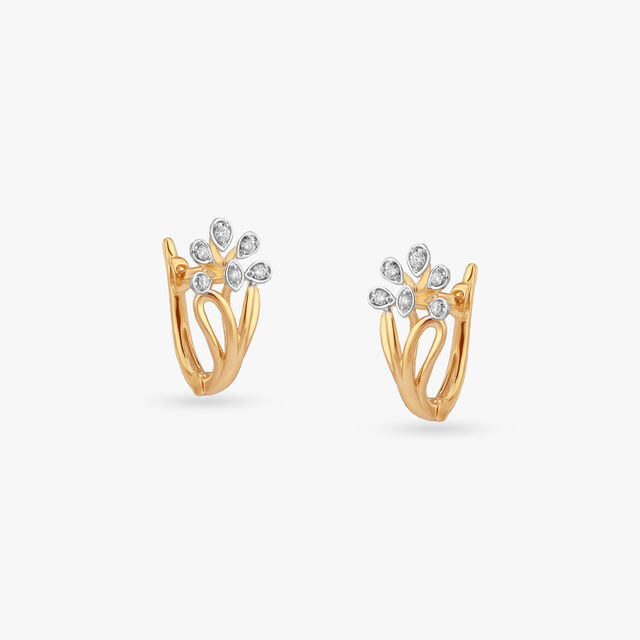 Floral Drift Diamond Hoop Earrings