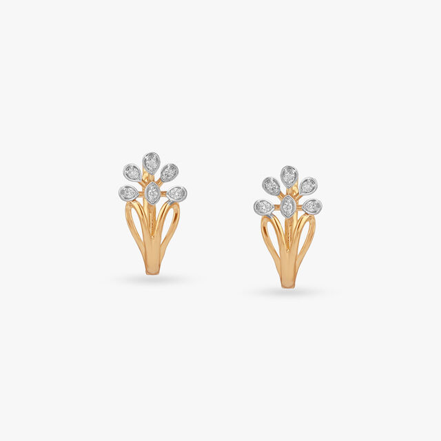 Floral Drift Diamond Hoop Earrings
