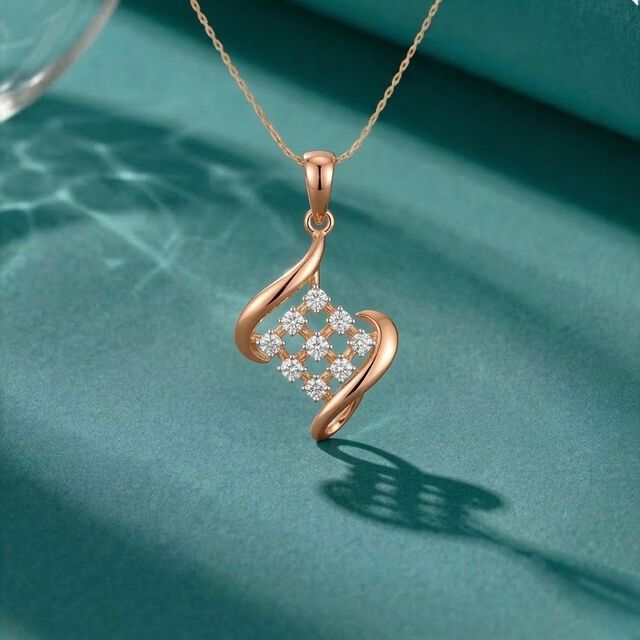 Radiant Grid Diamond Pendant