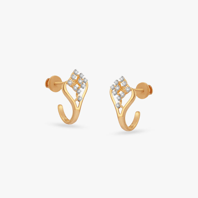 Twist Bloom Diamond Stud Earrings