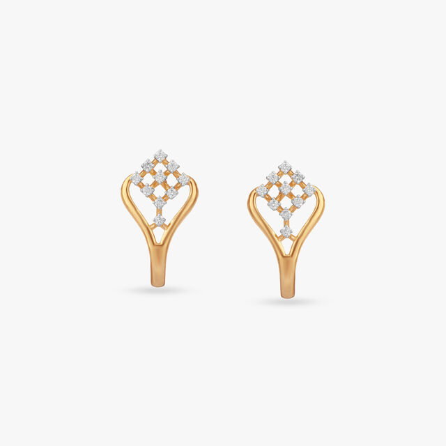 Twist Bloom Diamond Stud Earrings