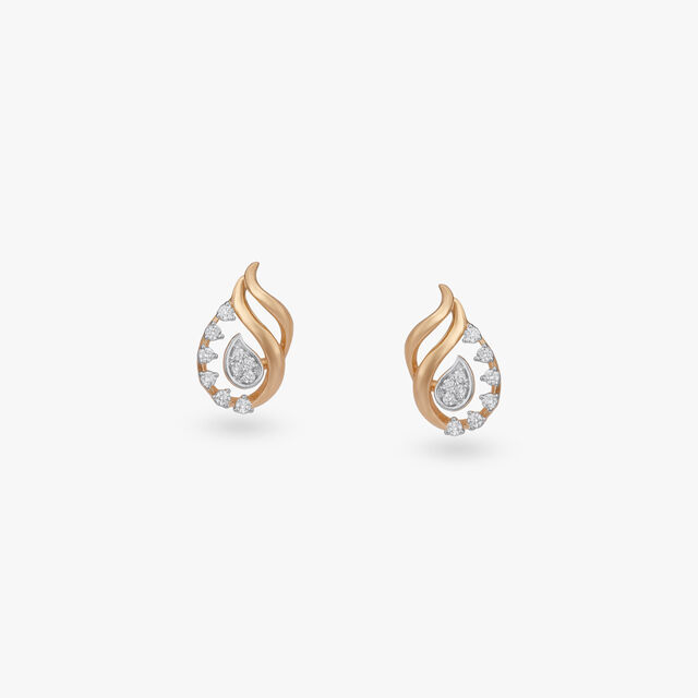 Twilight Flame Diamond Stud Earrings 