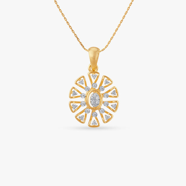 Radiant Bloom Diamond Pendant and Earrings Set 2