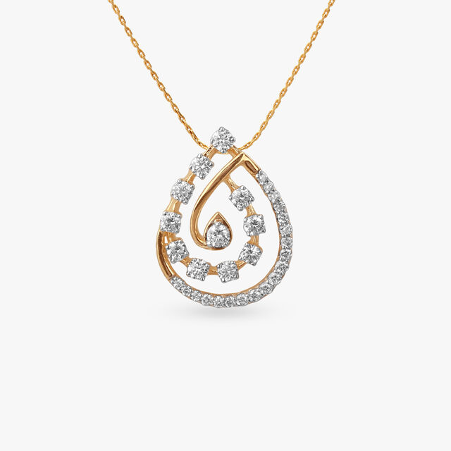 Spiral Teardrop Diamond Pendant and Earrings Set 2