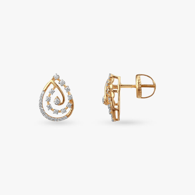Spiral Teardrop Diamond Pendant and Earrings Set 5