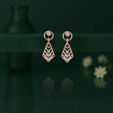 Geometric Gleam Diamond Drop Earrings
