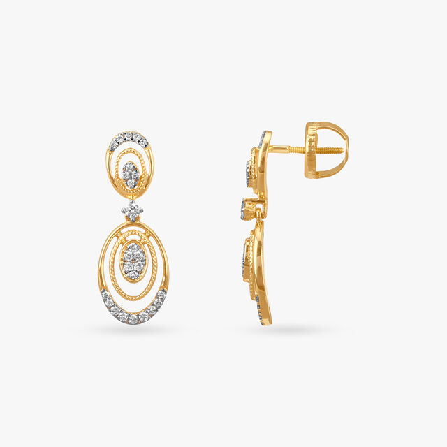 Oval Mirage Diamond Drop Earrings 2