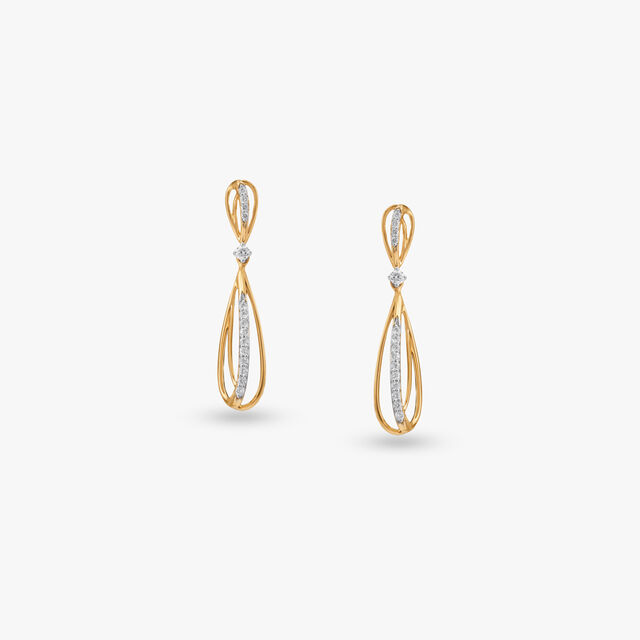 Luxe Curve Diamond Drop Earrings 