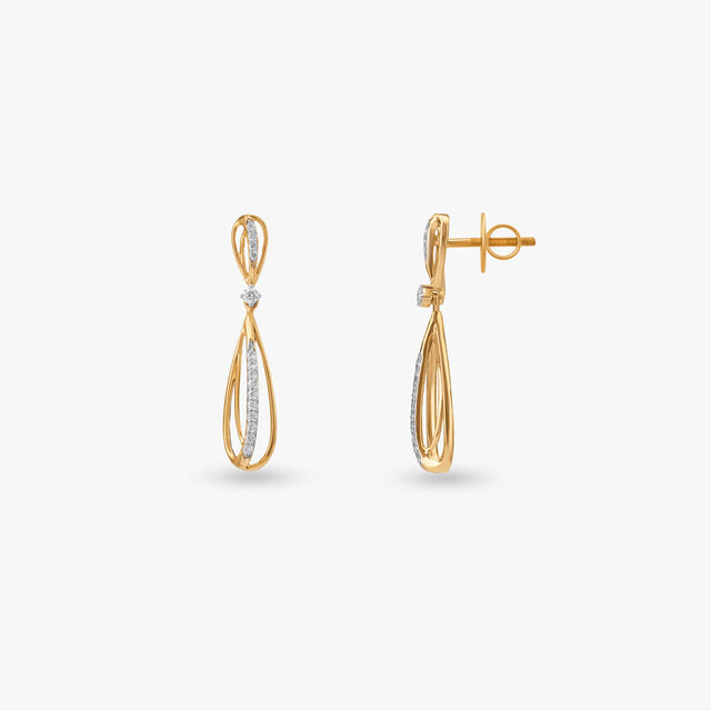 Luxe Curve Diamond Drop Earrings 2