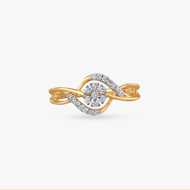 Twist Petal Diamond Ring
