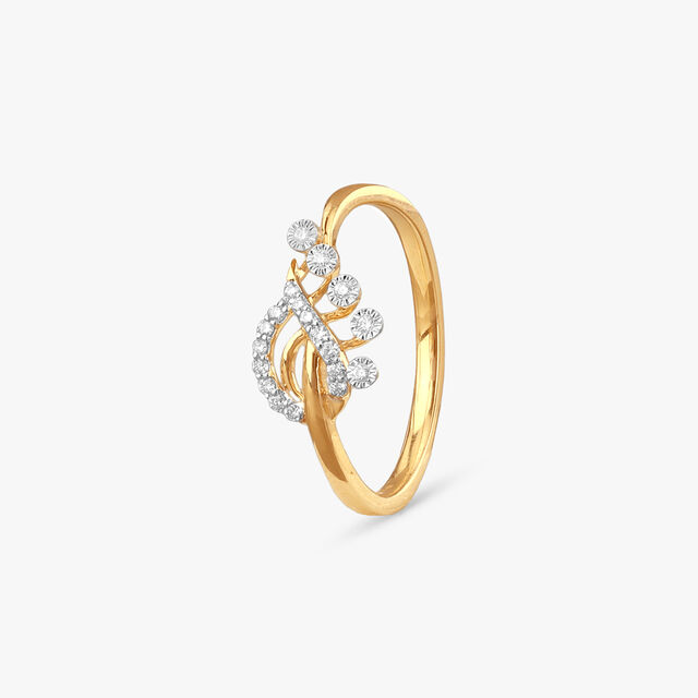 White Curl Diamond Ring