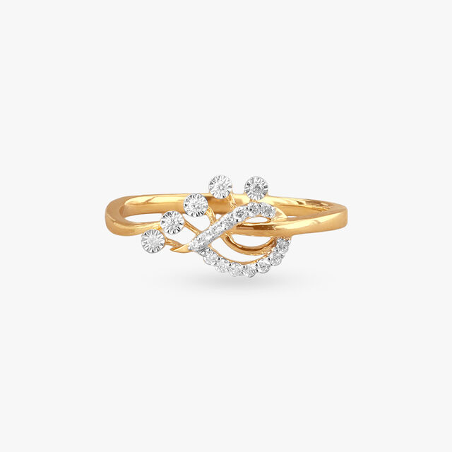 White Curl Diamond Ring