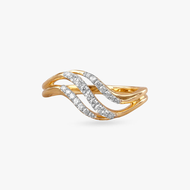 Fluid Wave Diamond Ring