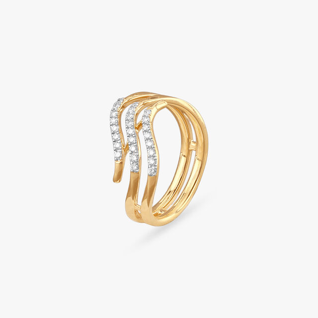 Cascading Waves Diamond Ring