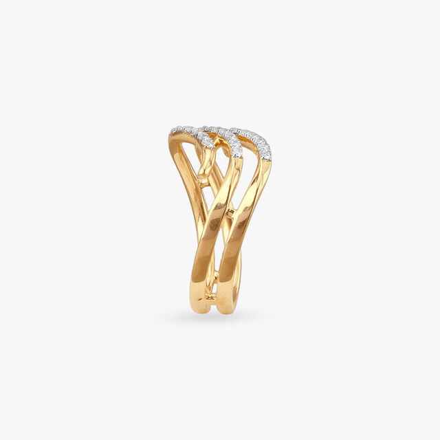 Cascading Waves Diamond Ring