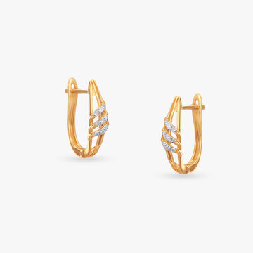 Criss-Cross Diamond Hoop Earrings