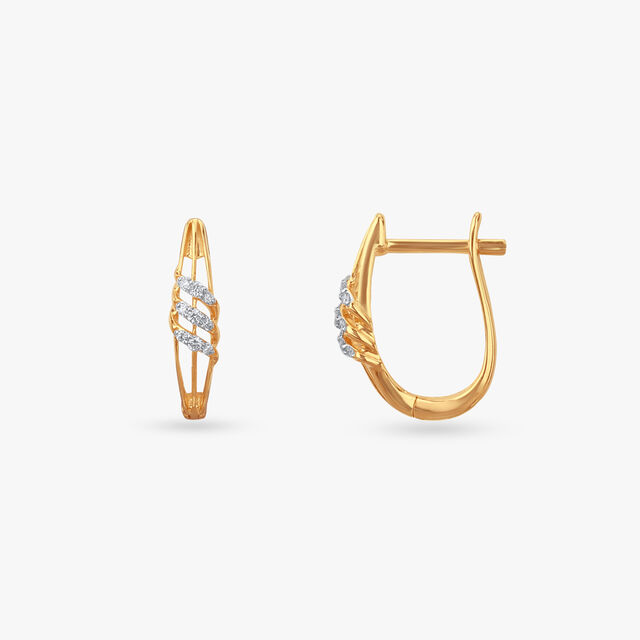 Criss-Cross Diamond Hoop Earrings