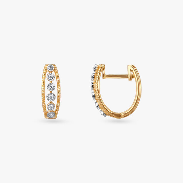 Graceful Frame Diamond Hoop Earrings 2