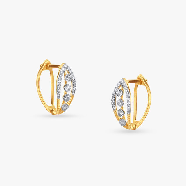 Contemporary Elegance Diamond Hoop Earrings