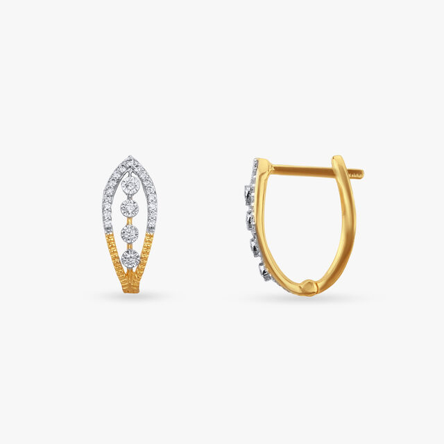Contemporary Elegance Diamond Hoop Earrings
