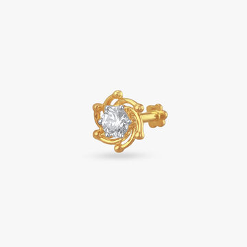 Artistic Floral Diamond Nose Pin