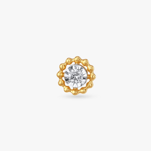 Crown Halo Diamond Nose Pin