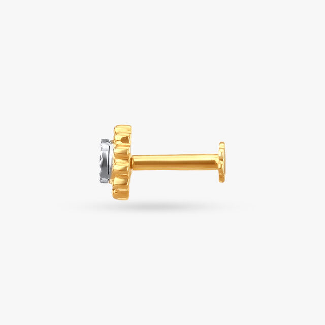 Crown Halo Diamond Nose Pin