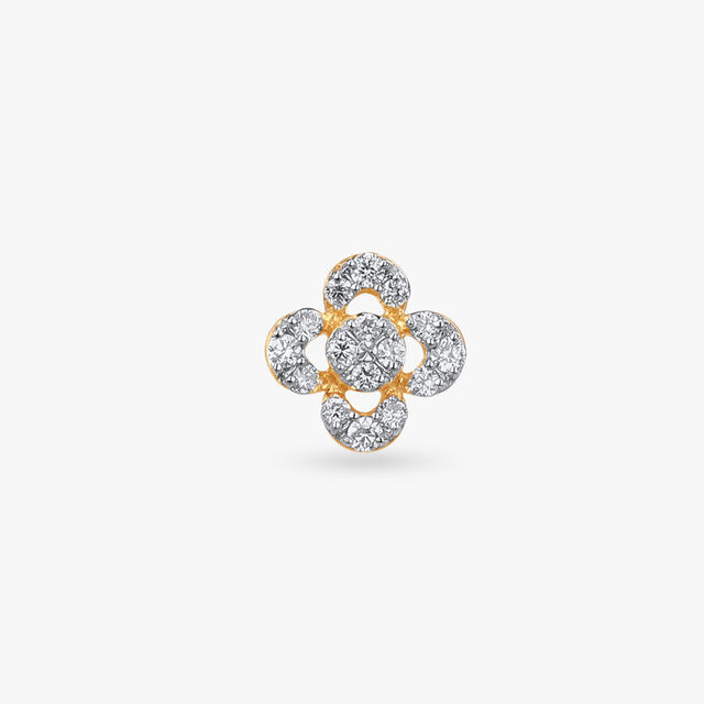 Floral Glimmer Diamond Nose Pin