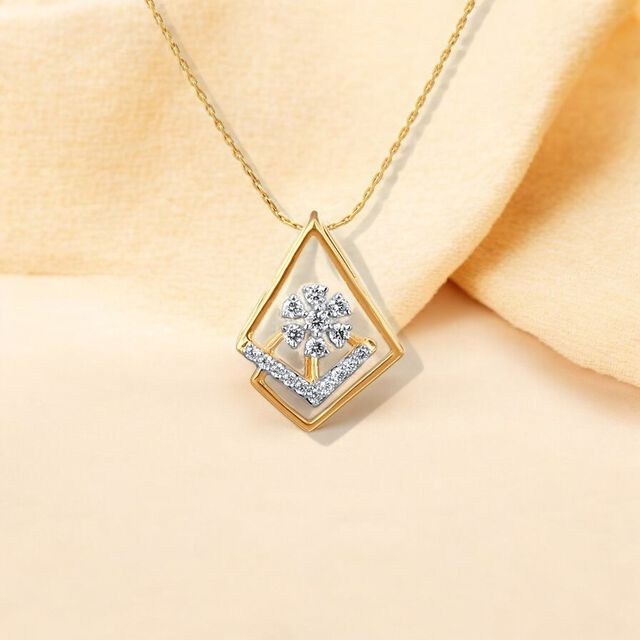 Floral Illusion Diamond Pendant 