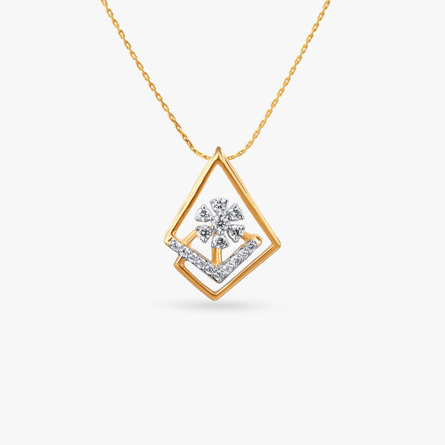 Floral Illusion Diamond Pendant 2