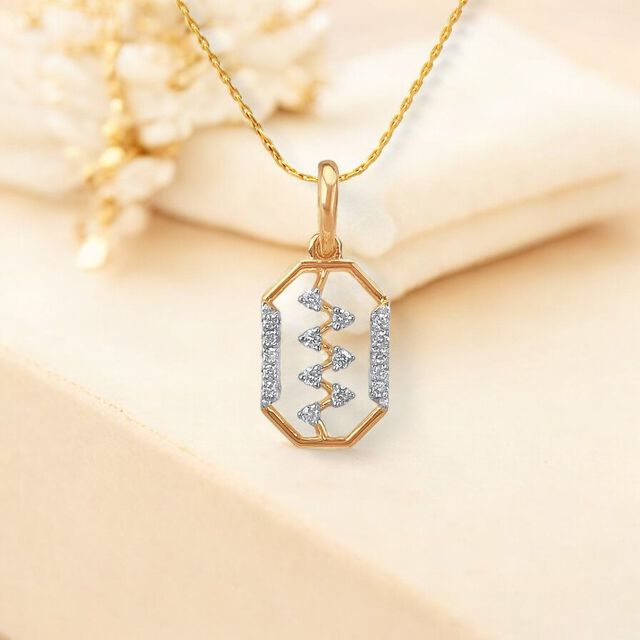Edgy Glint Diamond Pendant 