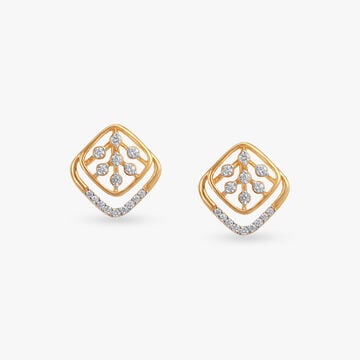 Abstract Rhombus Diamond Stud Earrings