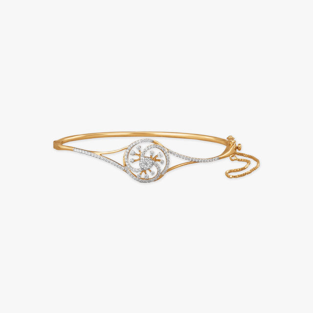 Whirling Grace Diamond Bangle 