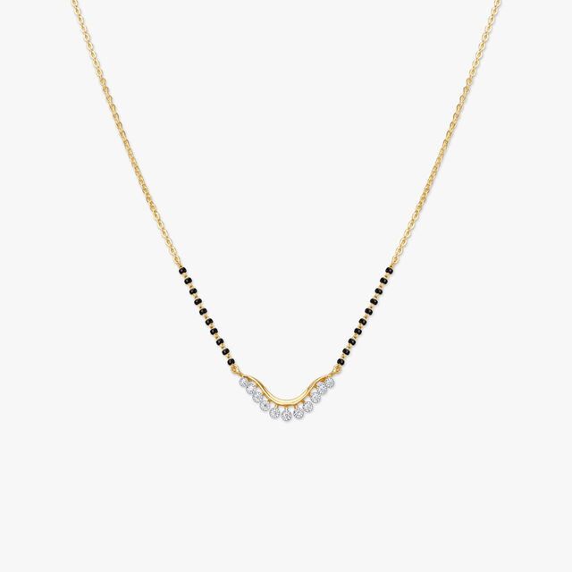 Elegant Wave Diamond Mangalsutra 