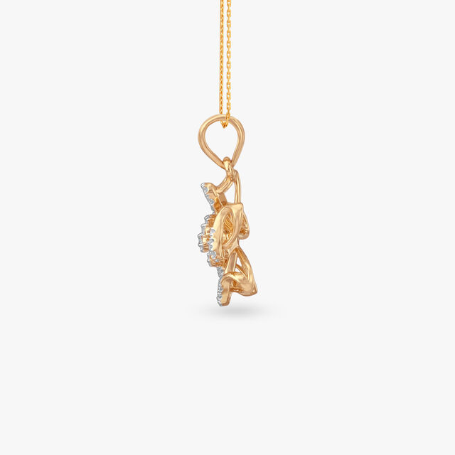 Twirling Bloom Diamond Pendant and Earrings Set 3