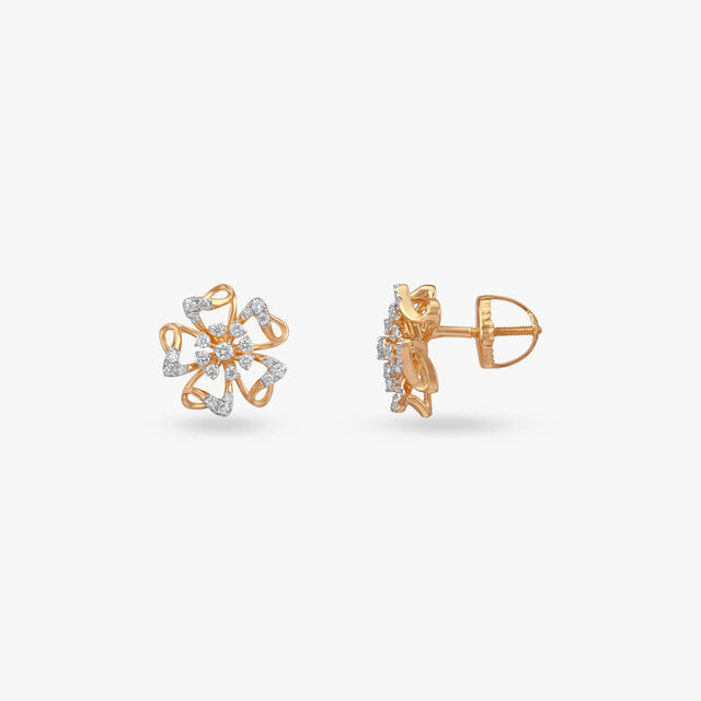 Twirling Bloom Diamond Pendant and Earrings Set 5