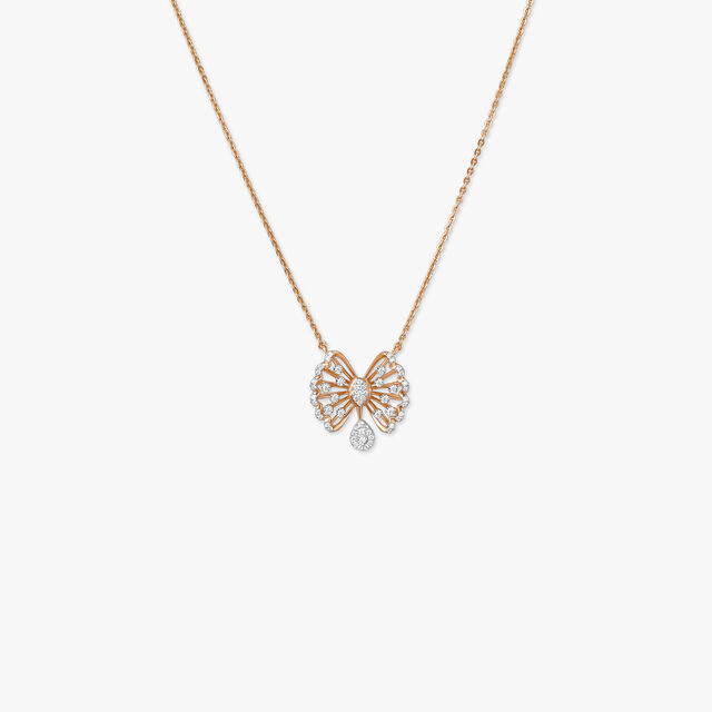 Radiant Ribbon Diamond Pendant with Chain