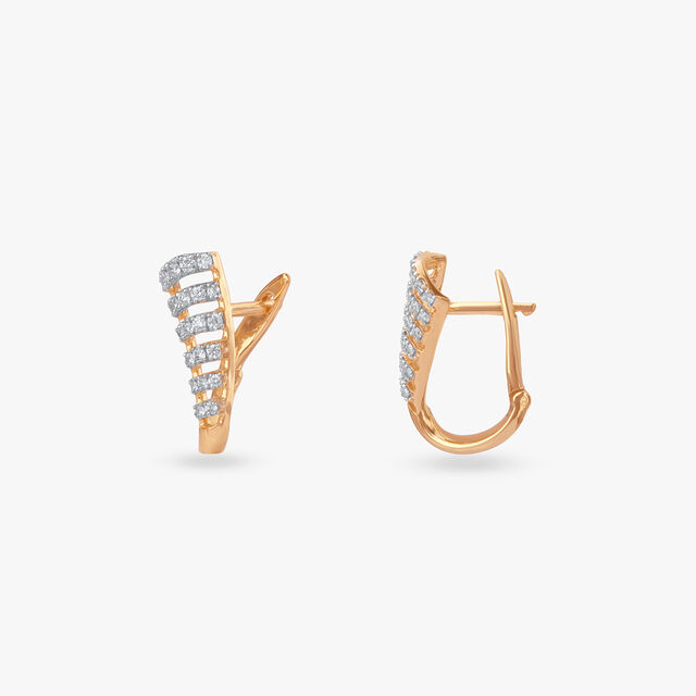 Sparkling Path Diamond Hoop Earrings