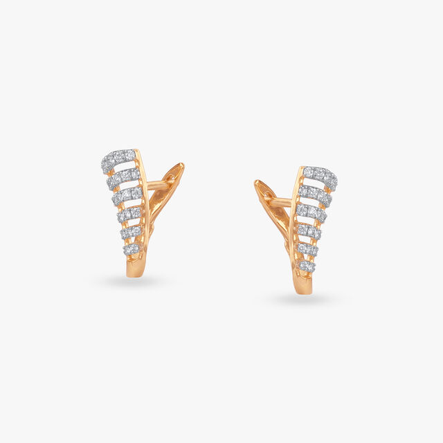 Sparkling Path Diamond Hoop Earrings