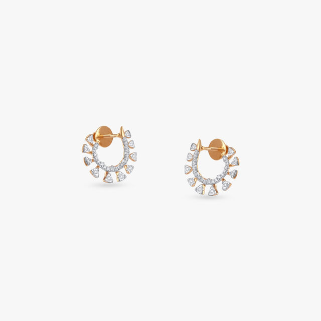 Celestial Arc Diamond Hoop Earrings