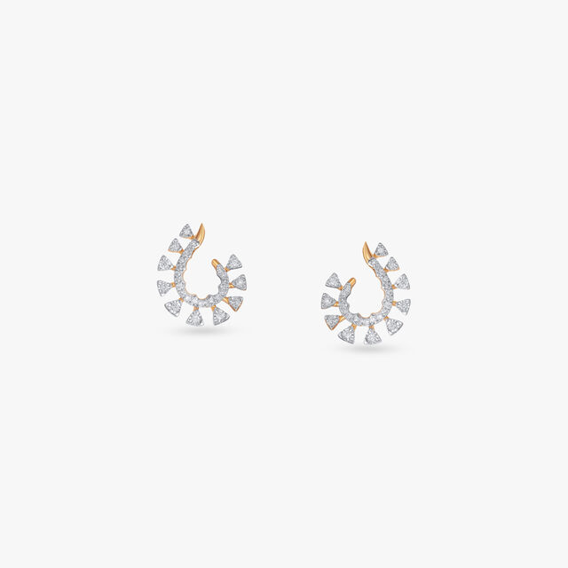 Celestial Arc Diamond Hoop Earrings